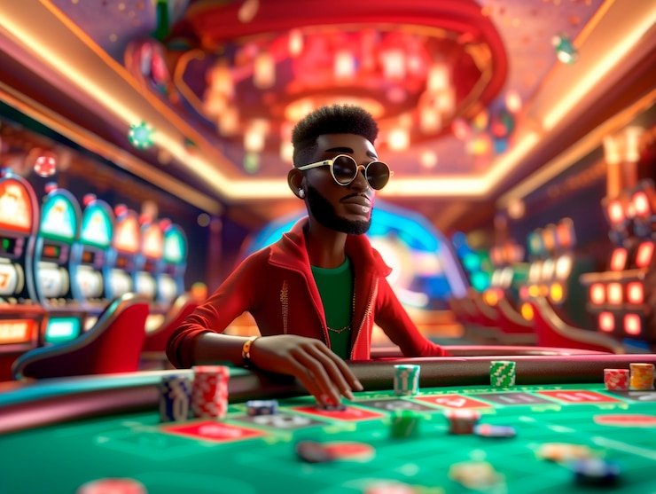 Tampilan ronde Casino Hold'em vgslot88 menunjukkan kartu komunitas dan keputusan pemain
